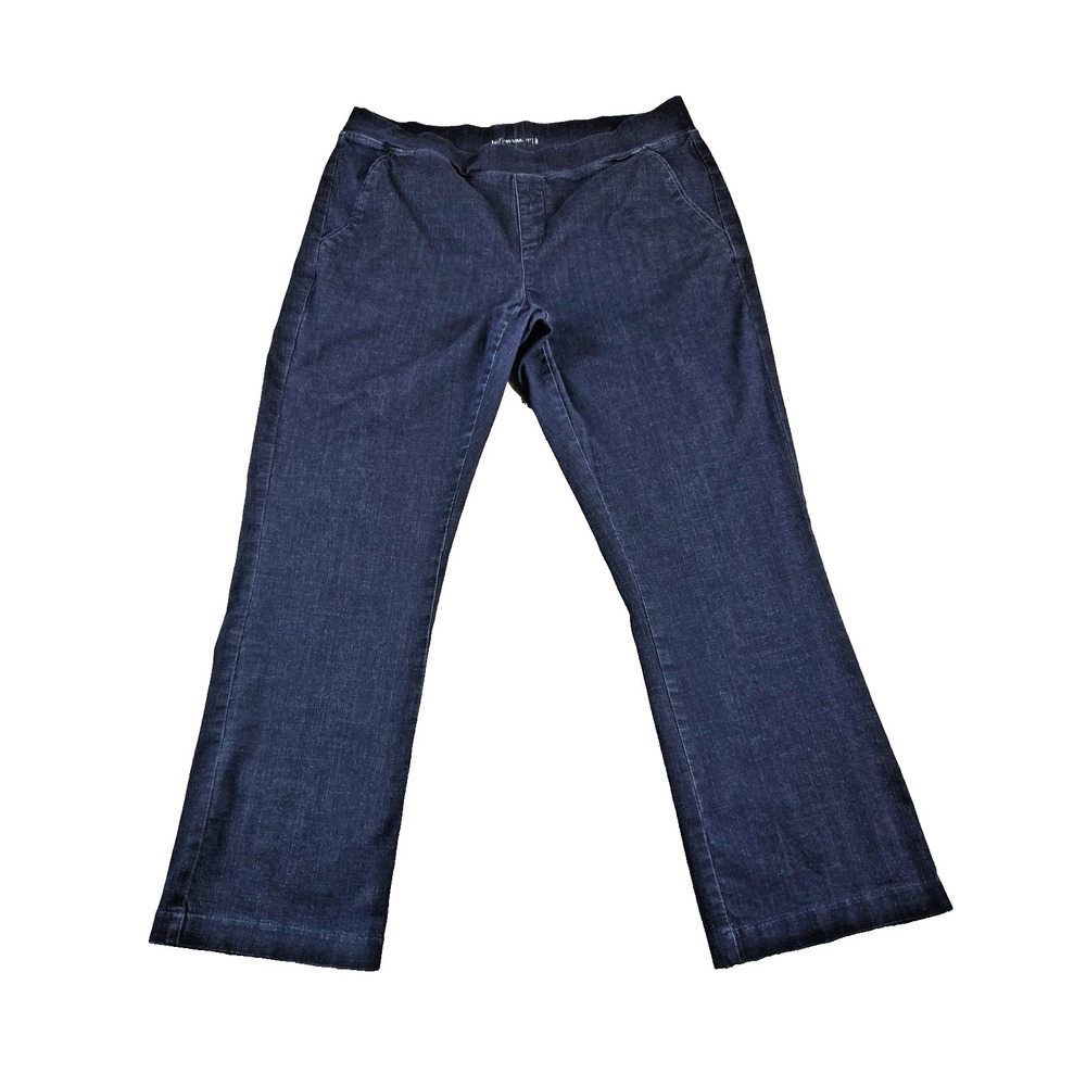Lee Women's Jeans Natural Fit Straight Leg Denim Pull-on Dark Wash Mid Rise 16